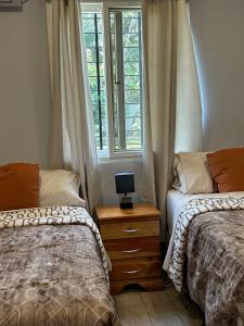 a bedroom with two beds and a window at Quinta Temiki in San Pedro Masahuat +44 photos