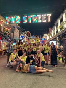 a group of people posing for a picture on the street at Lub d Siem Reap - Near Pub Street & Angkor Wat in Siem Reap +32 photos