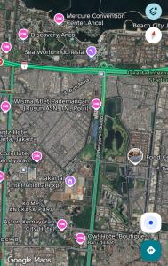 a map of a city with roads and buildings at Ow! Hotel Boutique Kemayoran in Jakarta