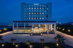a view of a building at night at Crowne Plaza Istanbul West-Beylikduzu By IHG in Istanbul