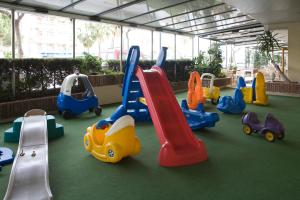 a room with many different types of playground equipment at Hotel Rovira in Cambrils