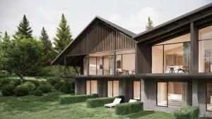 a rendering of a house with a garden at Farmhouse Milla Montis in Maranza