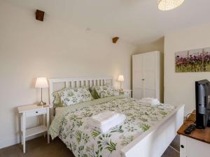 a bedroom with a bed and a tv in it at 1 Bed in Bideford oc-51784 in Parkham