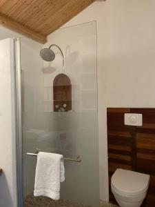 a bathroom with a toilet and a towel rack at Escapade Maritime in Dompierre-sur-Mer