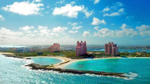 an aerial view of a beach in the ocean at The Cove at Atlantis in Nassau +38 photos