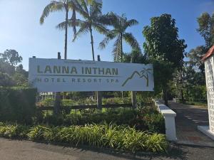 a sign for the liana infinity hotel resort spa at Lanna Inthan Hotel & Resort in Doi Saket +35 photos