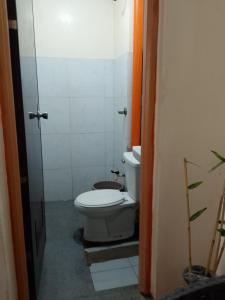 a bathroom with a white toilet in a stall at Llave transient 2 in Nasugbu