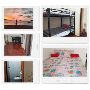a collage of four pictures of a bedroom at Llave transient 2 in Nasugbu