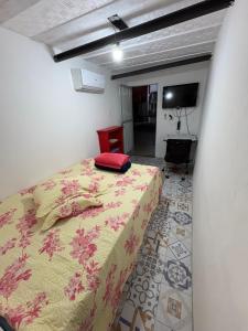 a bedroom with a bed and a television in it at Pouso amigo do Vt 2 in Paracambi