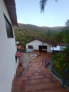 a view from the balcony of a house at Hotel Campestre Lucila in Estación El Salto
