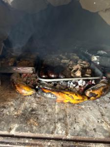 a bunch of food cooking on a grill at Santa Ana Campestre in Tinjacá