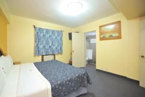 a hotel room with a bed and a window at Hotel del Principado Durango in Durango