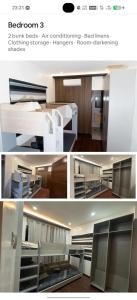 a collage of two pictures of a kitchen and a room at Casa Junquera in Cebu City