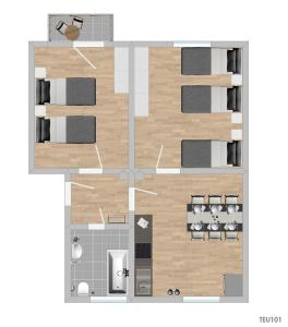 a floor plan of a bathroom with at TEU101 komfortable Monteurwohnung in Teublitz +2 photos