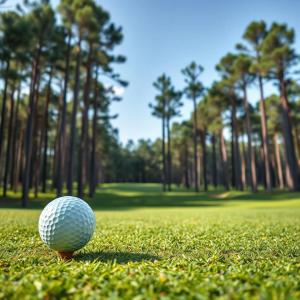 a golf ball sitting on top of a green at "Les Logis d'Argent Mimizan Chambre d'hôte climatisée avec WC, SDB, TV, Wifi, Option Petit Déjeuner , Parking in Mimizan