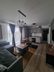 a living room with a couch and a table at ApuLux Apartments in Alba Iulia
