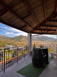 a balcony with a view of the mountains at Portal De La Rioja in Haro +62 photos