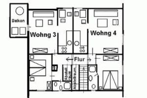 a black and white floor plan of a house at Pidder Lyng - FW 3 in Utersum