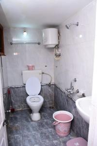 a bathroom with a toilet and a sink at FFF Cottage in Ooty