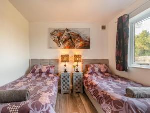 a bedroom with two beds and a window at 2 Bed in Mold oc-90461 in Caerwys
