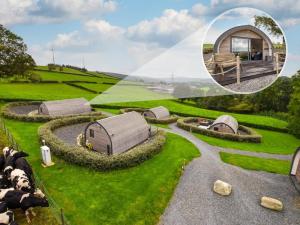 a collage of photos of a farm with a farm house at 1 Bed in Corwen oc-80321 in Gwyddelwern