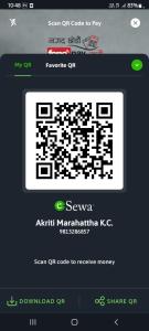 a screenshot of a qr code on a cell phone at Bagchandi resort in Kathmandu
