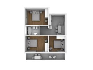 a rendering of a floor plan at Three-Bedroom Apartment Rabac near Sea in Rabac
