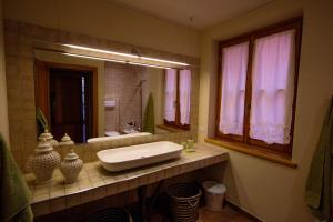 a bathroom with a sink and a large mirror at VillaLimone in Limone sul Garda +15 photos