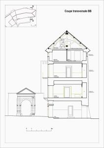 a drawing of a house with at Château de Rosans in Rosans