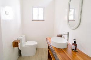 a bathroom with a sink and a toilet and a mirror at Alaya Panglao in Panglao Island +26 photos