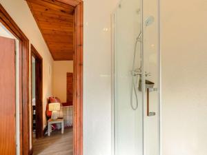 a shower in a bathroom with a glass door at 2 Bed in Pencader oc-89500 in Pencader
