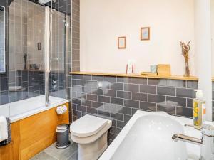 a bathroom with a toilet and a tub and a sink at 4 Bed in Llandysul oc-93546 in Henllan +23 photos