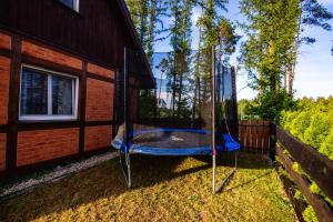 a swing in the yard of a house at Ceglana Przystań na Kaszubach in Załakowo +5 photos
