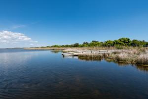 a large body of water with trees and grass at Sparrow's Rest - Duck, Sanderling, 350 Yards to the Beach, Community Pool, YR Flex Stays in Duck