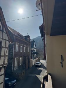 a view of a street in a town with buildings at Bella Vita Apartment due in Ediger-Eller