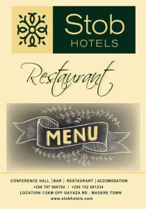 a flyer for a hotel with a logo and a sign at STOBHOTELs in Kasangati