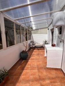 a room with a table and some plants in it at Central Urban Terrace in Rabat +7 photos