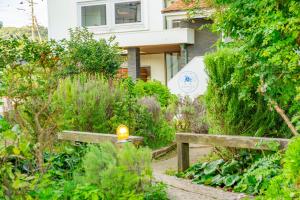 a garden with a fire hydrant in front of a house at 白浜レジデンス 1日1組限定 ファミリー向け 炭火焼イタリアンディナー付き in Minamiboso