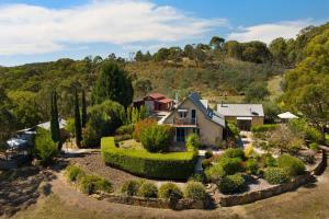 an aerial view of a house with a garden at Oscars in Hepburn Springs