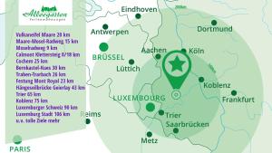 a map showing the locations of cities in ireland at Haus Alleegarten in Bad Bertrich