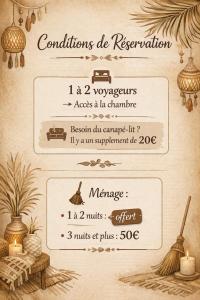 a menu for a restaurant with a table and candles at La Cathedrale in Senlis