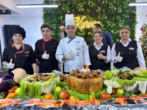 a group of chefs standing in front of a table of food at Karvan Sanatorium Naftalan in Naftalan +52 photos