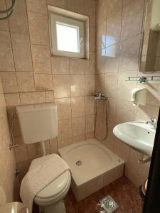 a bathroom with a toilet and a sink at Villa Ivanovic in Budva