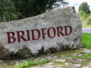 a rock with the word birdford written on it at Scenery Cottage in Bridford