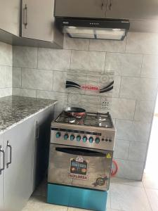 a kitchen with a stove top oven in a kitchen at Kigali Legacy Villa Homes in Kigali
