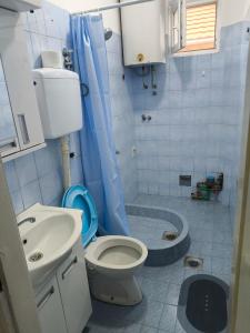 a bathroom with a toilet and a sink and a shower at Gorica in Negotin