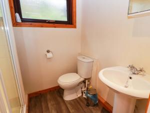 a bathroom with a toilet and a sink at Thistle Lodge in Dunoon +8 photos