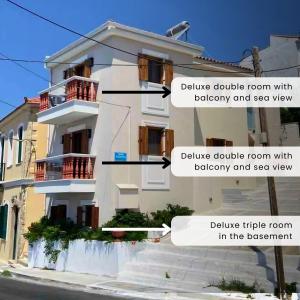 a building with descriptions of a house at Archo Suites Pythagoreio in Pythagoreio