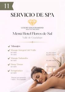 a poster for a spa with a woman laying on a bed at HOTEL LARIMAR - Valle de Guadalupe in Dinuva