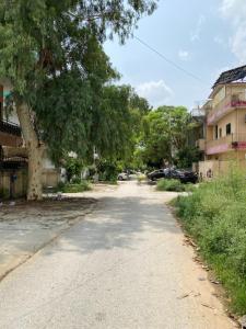 an empty street with a tree and buildings at Getaway lodge Guesthouse in Islamabad